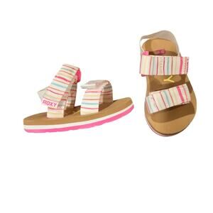 Baby Girl's Roxy Pink Striped Sandals | Size 5
